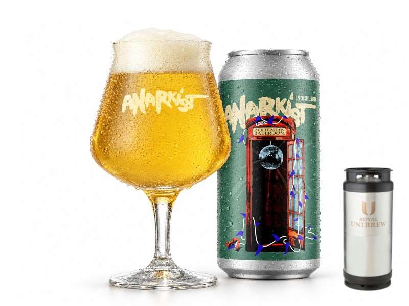 Anarkist Bohemian Ballroom i glas med dåse og 20 liters fustage