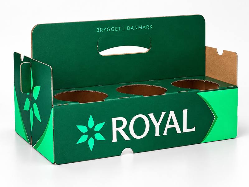 Royal bærebakke i pap til seks ølkrus