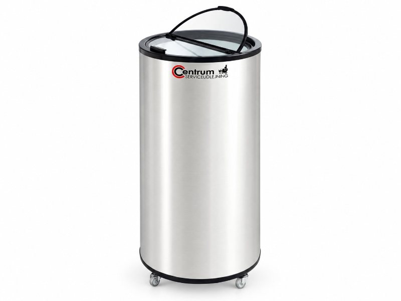 Cancooler dåsekøler på 65 liter med glaslåg og hjul – til leje