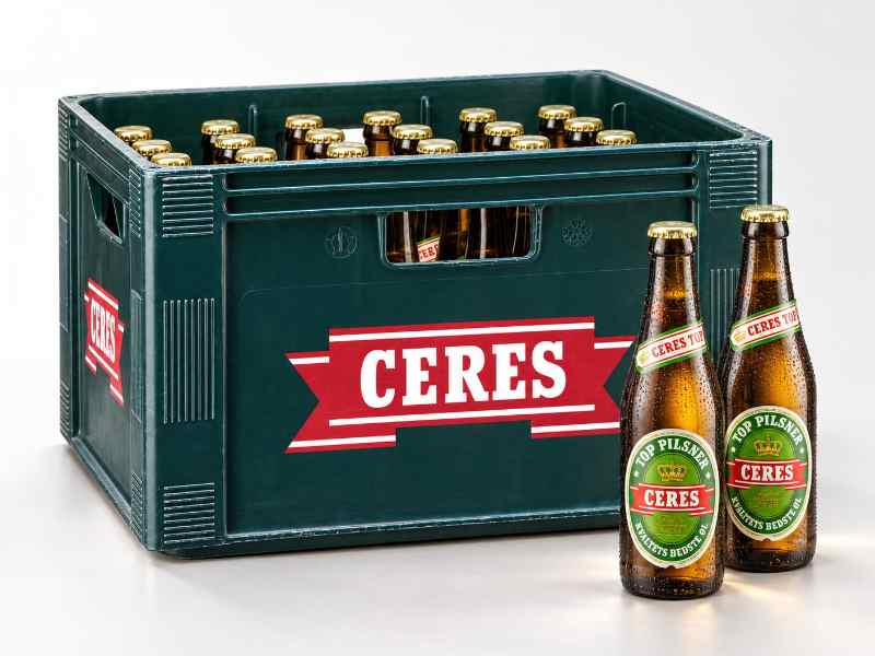 Ceres Top Pilsner flaskeøl i ølkasse