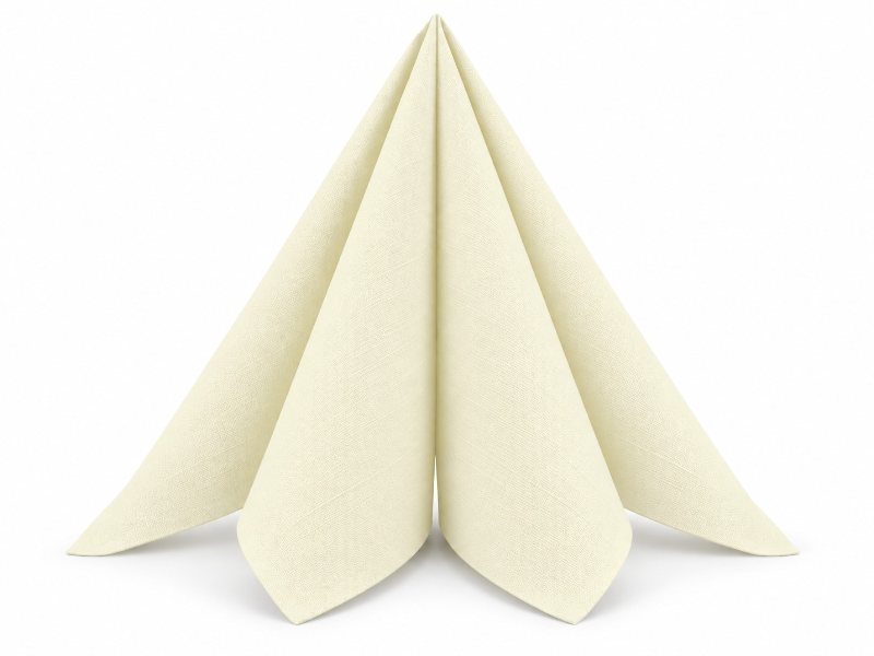 Foldet Dunilin engangsserviet i butter 40 x 40 cm