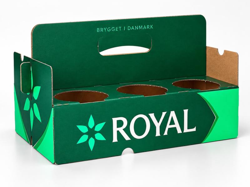 Royal bærebakke i pap til seks ølkrus