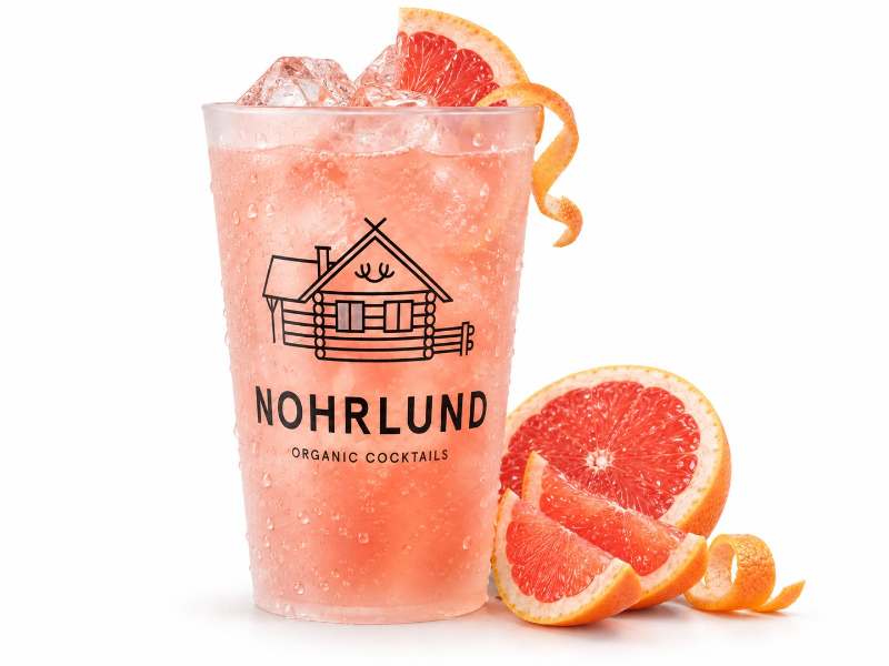 Nohrlund Paloma cocktail med grapefrugt i plastkrus – fra fustage på 20 liter