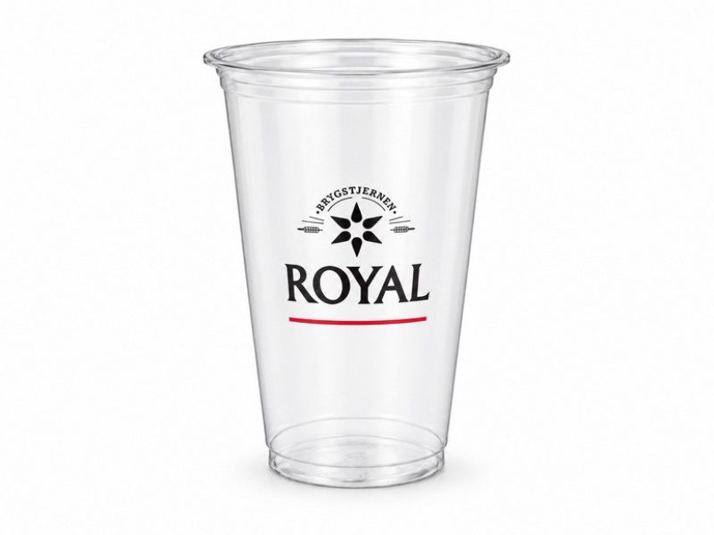 Royal ølkrus i klar engangsplast, 40 cl
