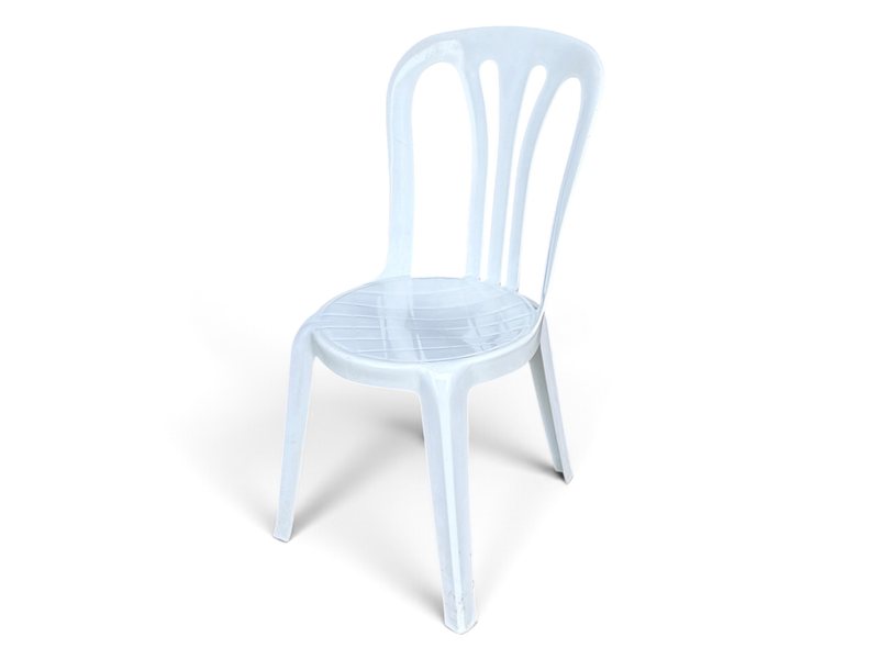 Hvid plaststol til fest og telt â til leje