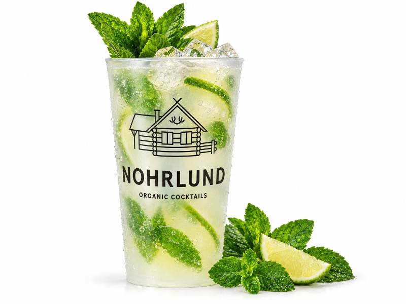 Nohrlund Mojito med lime og mynte i plastkrus – fra fustage på 20 liter