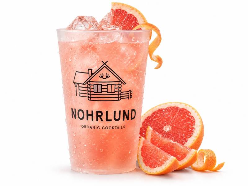 Nohrlund Paloma cocktail med grapefrugt i plastkrus – fra fustage på 20 liter