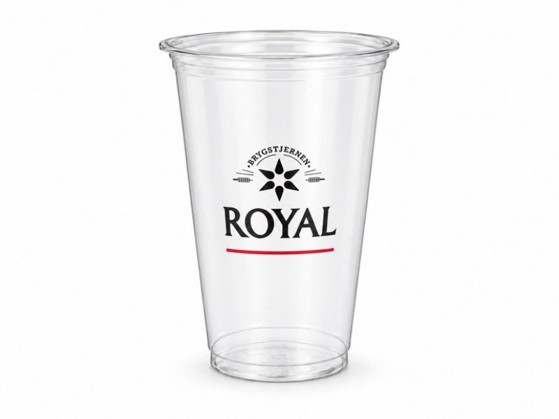 Royal ølkrus i klar engangsplast, 40 cl