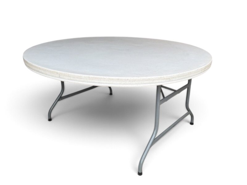 Rundt klapbord Ă150 cm til otte personer â til leje