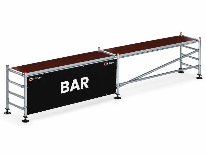 Dobbelt stilladsbar på 6,1 meter med BAR-banner – til leje