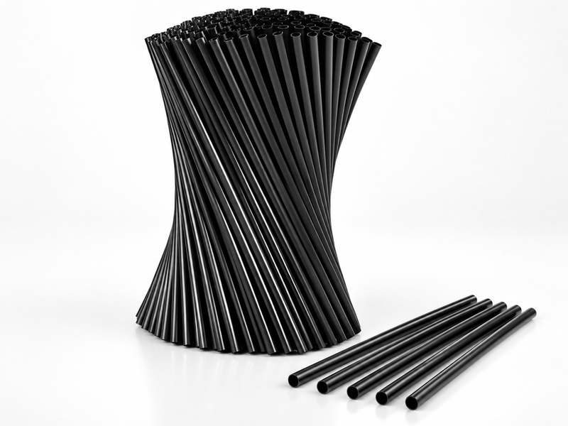 Sorte sugerør i plast, 24 cm – pakke med 250 stk.
