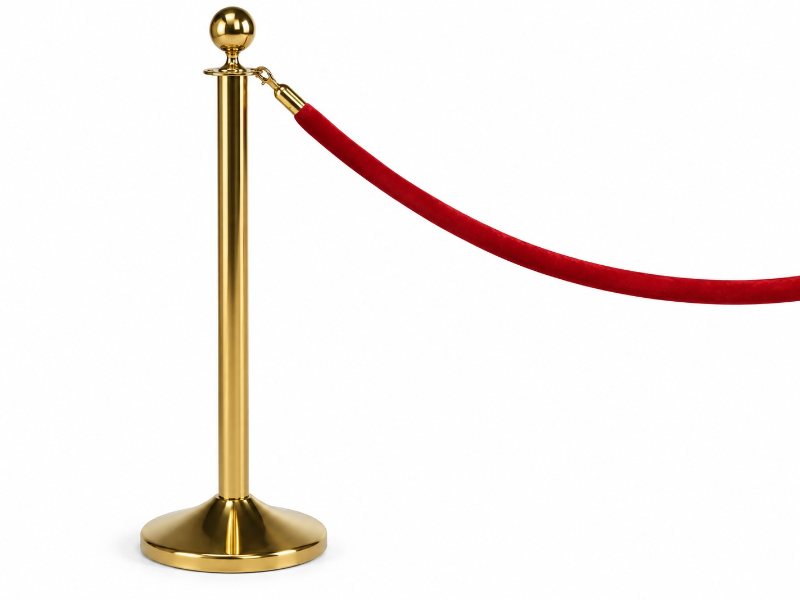 VIP-stander i guld med rødt tov – til leje